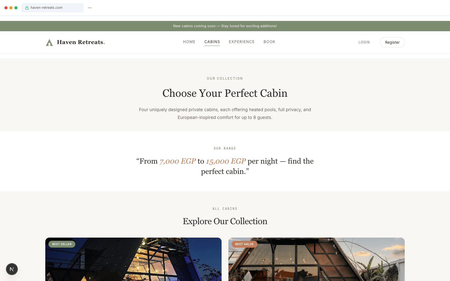 haven - Cabins