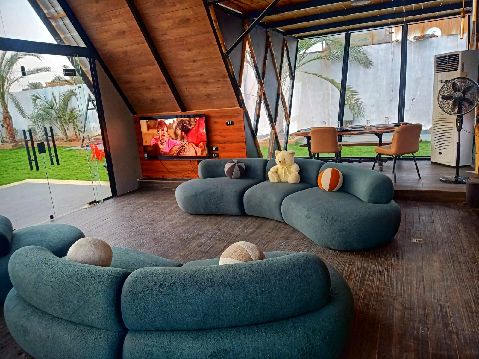 Spacious living area with modern furnishings