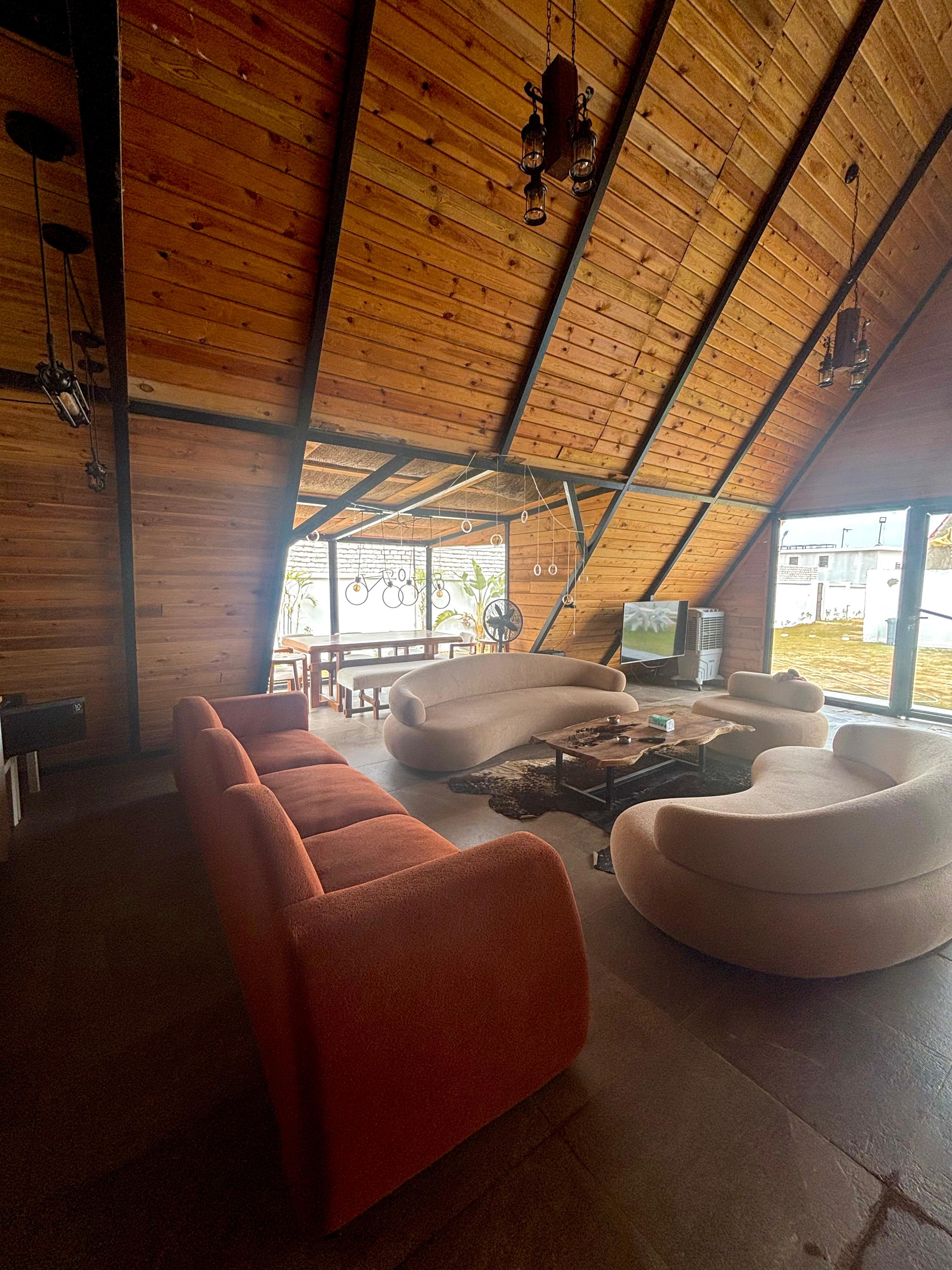 Cabin 4 — premium living area with glass pool